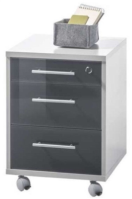 Picture of Black Red White Chest Of Drawers Office Lux Light Grey/Graphite