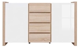 Show details for Black Red White Chest Of Drawers Venom Mix White/Sonoma Oak