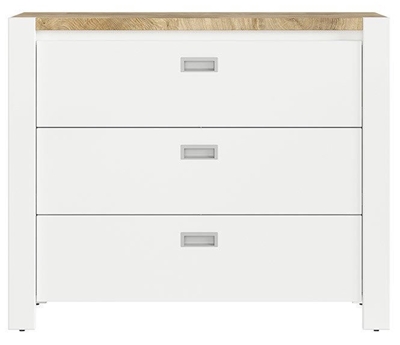 Picture of Black Red White Dreviso Baby Chest Of Drawers 112x92cm White/Oak