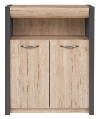 Picture of Black Red White Executive II Drawer San Remo Oak