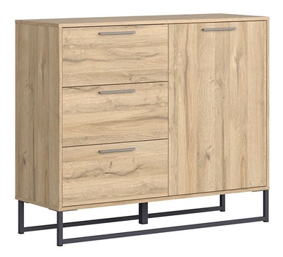 Picture of Black Red White Gamla Chest Of Drawers 112.5cm Oak