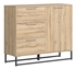 Picture of Black Red White Gamla Chest Of Drawers 112.5cm Oak