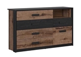 Show details for Black Red White Kassel Chest Of Drawers Monastery Oak/Black Oak