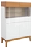 Picture of Black Red White Kioto Glass Cabinet Natural Oak/White