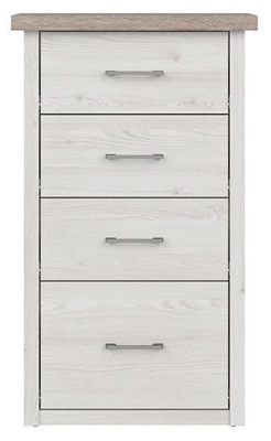 Picture of Black Red White Luca Baby Chest Of Drawers Sibiu Larch/Sonoma Oak