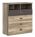 Show details for Black Red White Melton Chest Of Drawers Monument Oak/Grey