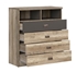 Picture of Black Red White Melton Chest Of Drawers Monument Oak/Grey