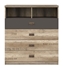 Picture of Black Red White Melton Chest Of Drawers Monument Oak/Grey