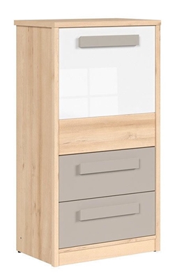 Picture of Black Red White Namek Chest Of Drawers White/Beech/Grey