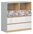 Picture of Black Red White Nandu Chest Of Drawers 90x91x39cm Grey/Oak/White/Sticker