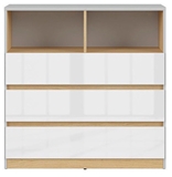 Show details for Black Red White Nandu Chest Of Drawers 90x91x39cm Grey/Oak/White