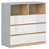 Picture of Black Red White Nandu Chest Of Drawers 90x91x39cm Grey/Oak/White