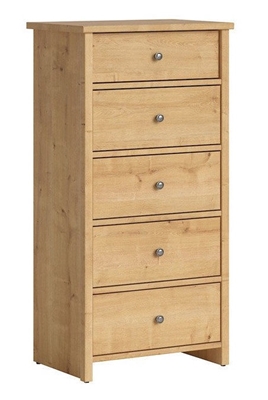 Picture of Black Red White Porto III Drawer Oak