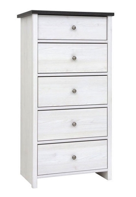 Picture of Black Red White Porto III Drawer White Larch