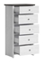 Picture of Black Red White Porto III Drawer White Larch