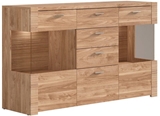 Show details for Black Red White Raflo Chest Of Drawers 45.5x160x96.5cm Walnut