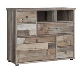 Show details for Black Red White Tarbes 2 Chest Of Drawers Canyon Oak