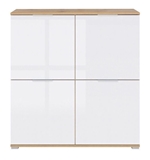 Show details for Black Red White Zele KOM4D Cupboard Wotan Oak/White Gloss