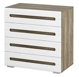 Show details for BTS Naomi KM-09 Chest Of Drawers White/Canyon Oak