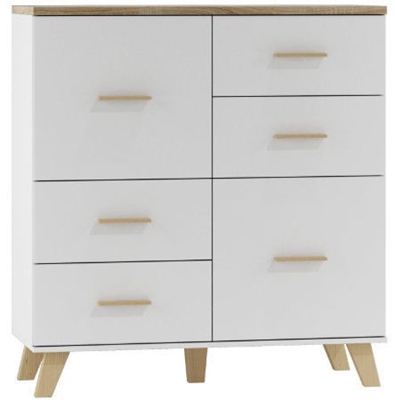 Picture of Cama Meble Lotta 110 2D4S Chest of Drawers Sonoma Oak/White