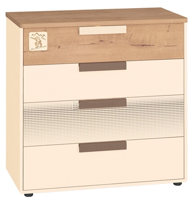 Picture of DaVita Fristail 56.09 Chest Of Drawers Bunratti Oak/Cream