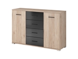 Show details for Idzczak Meble Bari 26 2D4S Chest Of Drawers San Remo Oak/Black Gloss