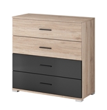 Show details for Idzczak Meble Bari 45 4S Chest Of Drawers San Remo Oak/Black Gloss