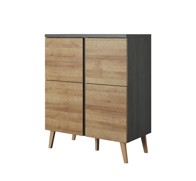 Picture of Idzczak Meble Laos 02 4D Chest Of Drawers Black Pine/Riviera Oak