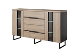 Show details for Idzczak Meble Luna 04 Chest Of Drawers 160 Black Matt/Grandon Oak