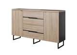 Show details for Idzczak Meble Luna 06 Chest Of Drawers 160 Black Matt/Grandon Oak