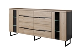 Show details for Idzczak Meble Luna 09 Chest Of Drawers 220 Black Matt/Grandson Oak