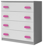 Show details for Idzczak Meble Smyk II 02 Chest Of Drawers 4S Gray / Pink