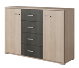 Show details for Idzczak Furniture Venice 2D4S Chest Of Drawers Sonoma Oak Black