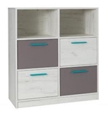 Show details for Maridex Rest R04 Chest Of Drawers White Oak/Grey