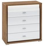 Show details for ML Meble Dallas 05 Chest Of Drawers Walnut/White