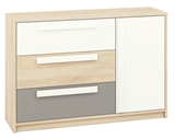 Show details for ML Meble Drop 08 Chest Of Drawers Beech/White/Dark Gray