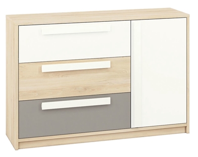 Picture of ML Meble Drop 08 Chest Of Drawers Beech/White/Dark Gray