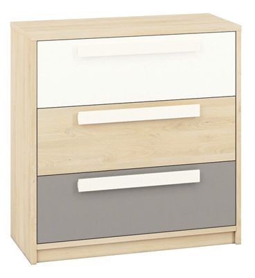 Picture of ML Meble Drop 10 Chest Of Drawers Beech/White/Dark Gray