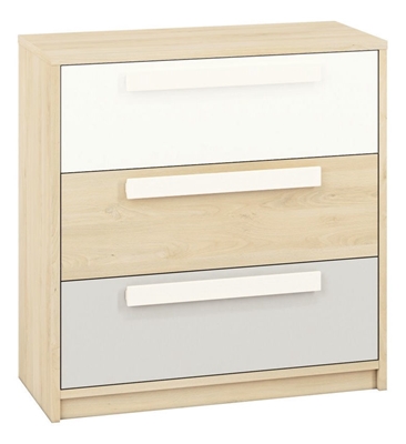 Picture of ML Meble Drop 10 Chest Of Drawers Beech/White/Light Gray