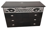 Show details for MN Chest Of Drawers 120x195x49cm Black/Silver