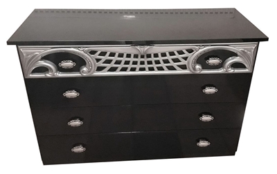 Picture of MN Chest Of Drawers 120x195x49cm Black/Silver