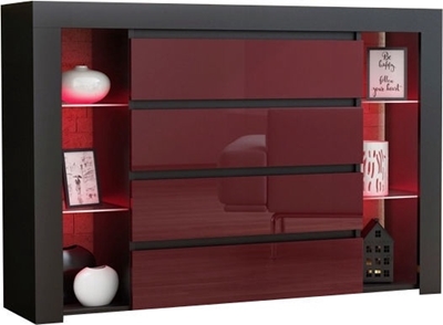 Picture of Pro Meble Milano 4SZ Black / Red