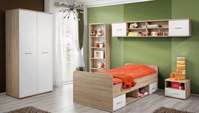 Picture of Children&#39;s room furniture set ASM Dino II White / Sonoma Oak