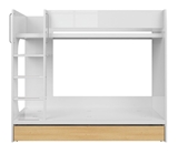 Show details for Double Bed Black Red White Princeton White Gloss/Polish Oak, 184.5x96.5 cm