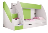 Show details for Double Bed Idzczak Furniture Marcinek White / Lime, 255x125 cm