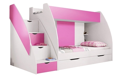 Picture of Double Bed Idzczak Furniture Marcinek White / Pink, 255x125 cm