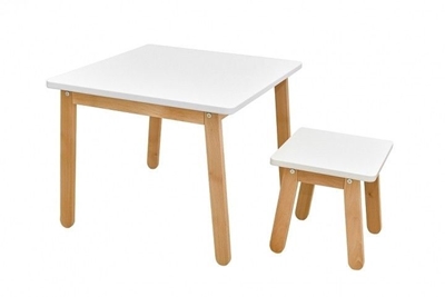 Picture of Bellamy Woody Table And Stool White