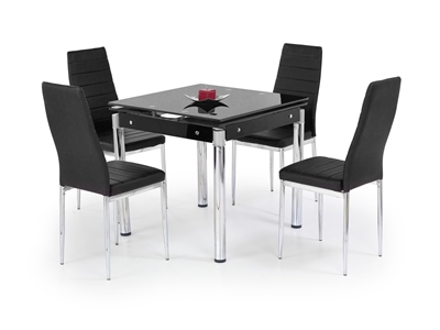 Picture of Dining table Halmar Kent Black / Chrome, 1300x800x760 mm