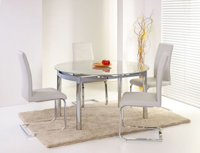 Picture of Dining table Halmar Nestor Glass / Gray, 800 - 1300x1300x750 mm