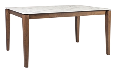 Picture of Dining table Home4you Salute Marble / Walnut, 1600x900x750 mm